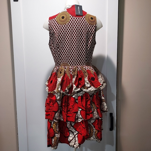 Mae Otti Red Rose Print Layered Dress - Picture 6 of 16